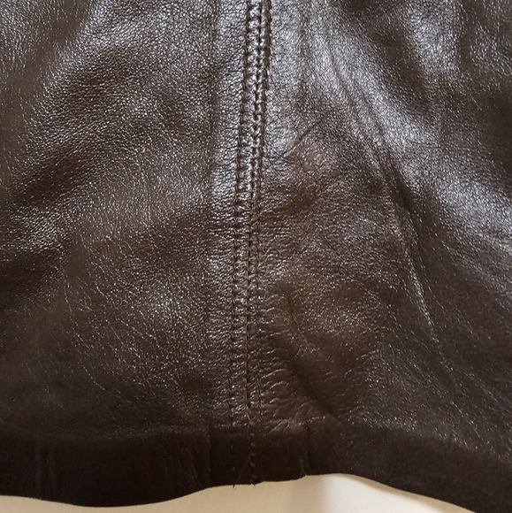 Vintage Buttery Soft 100% Leather Cache Mini Skirt - Size 12 - Picture 3 of 9